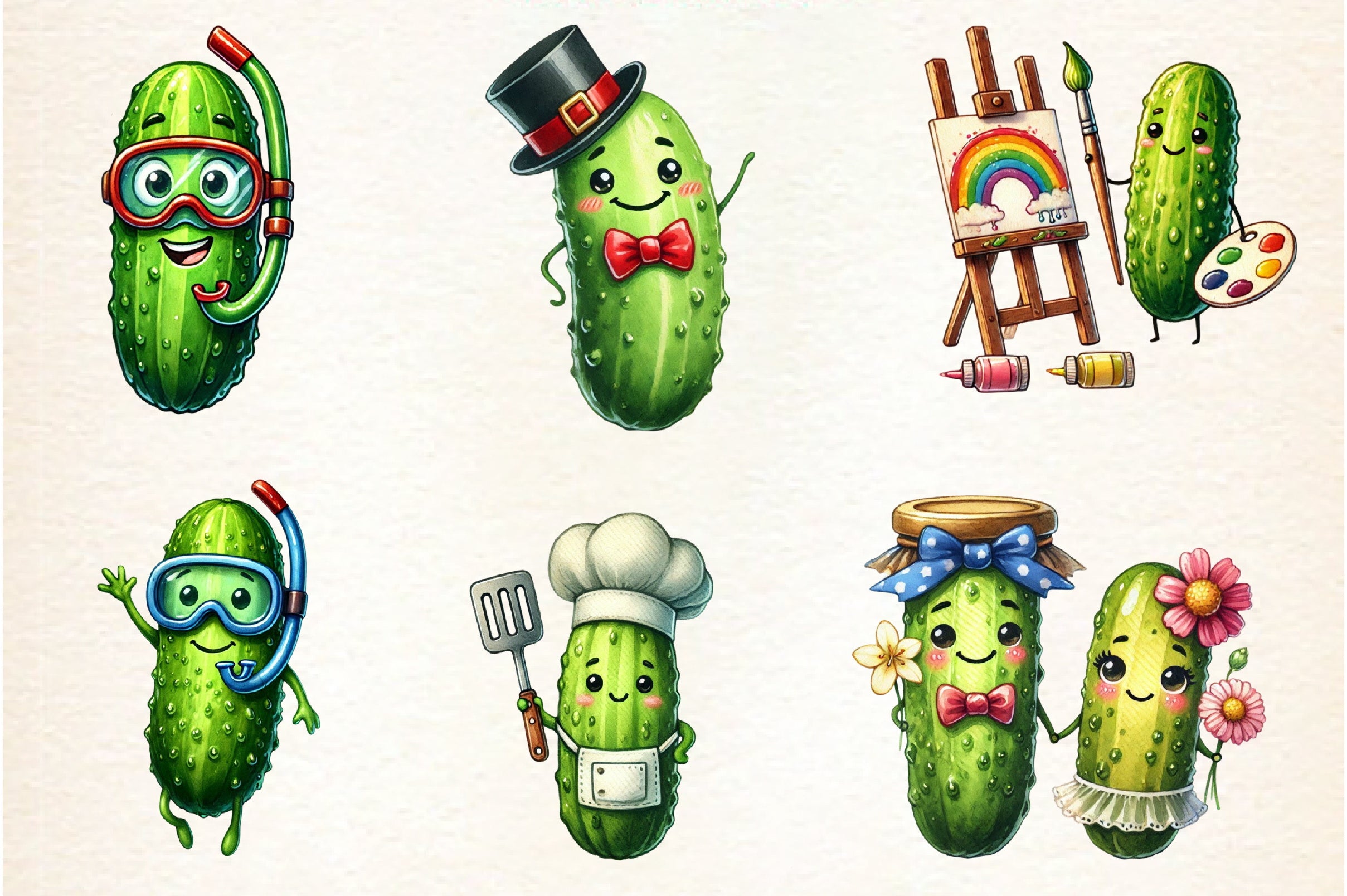 Cute Pickle Clipart Bundle