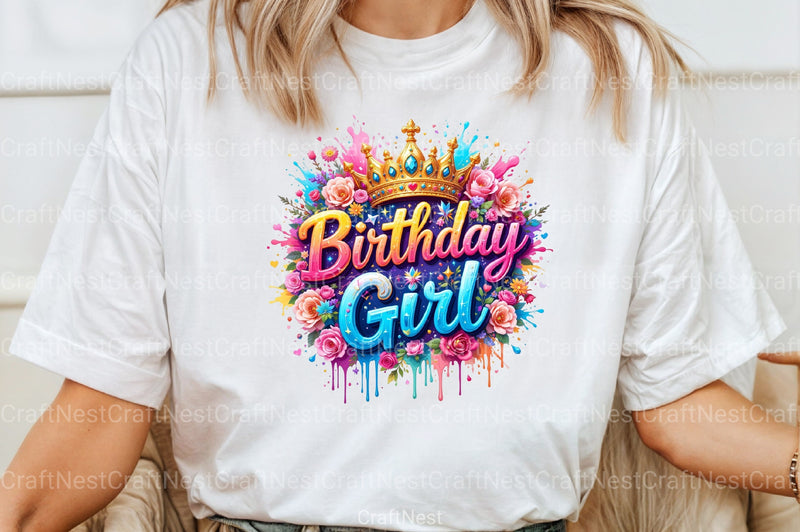 Birthday Girl Floral Clipart Bundle 99 - CraftNest - Digital Crafting and Art