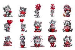 Valentine Cats Clipart Bundle - CraftNest - Digital Crafting and Art