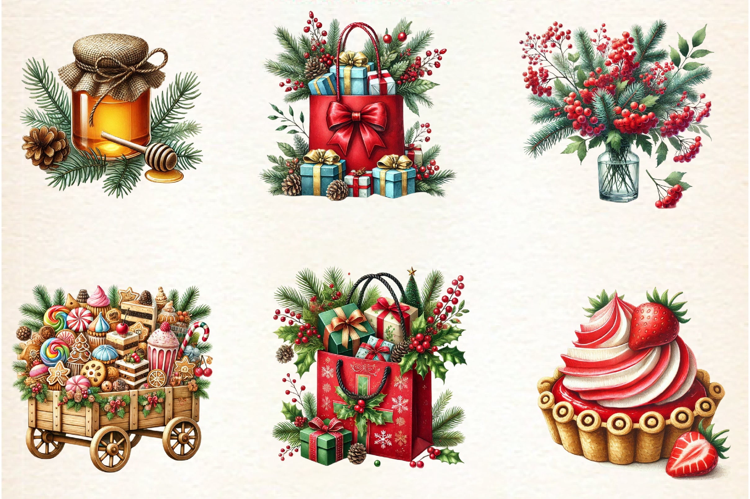 Holiday Market Clipart Bundle