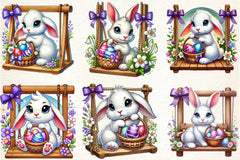 Easter Bunny Swing Clipart Bundle - CraftNest - Digital Crafting and Art