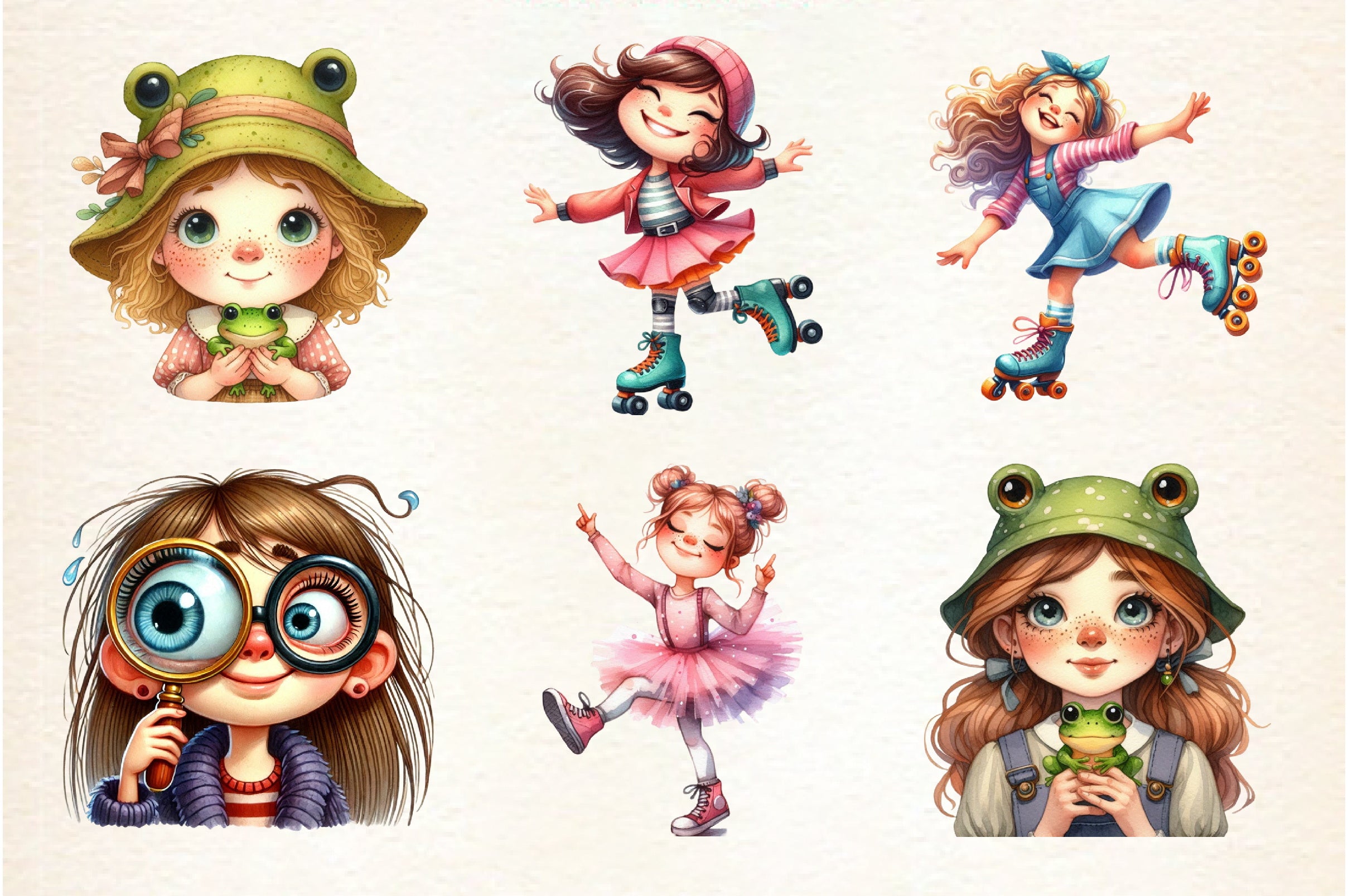 Funny Quirky Girl Clipart Bundle