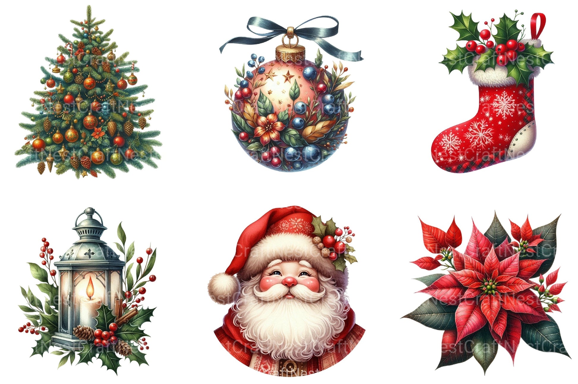 Christmas Vintage Clipart Bundle - CraftNest - Digital Crafting and Art