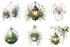Flower Hanging Plant Vase Clipart Bundle - CraftNest - Digital Crafting and Art