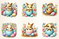 Cute Easter Bunny Clipart Bundle - CraftNest - Digital Crafting and Art