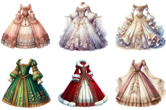 Vintage Royal Dress Clipart Bundle - CraftNest - Digital Crafting and Art