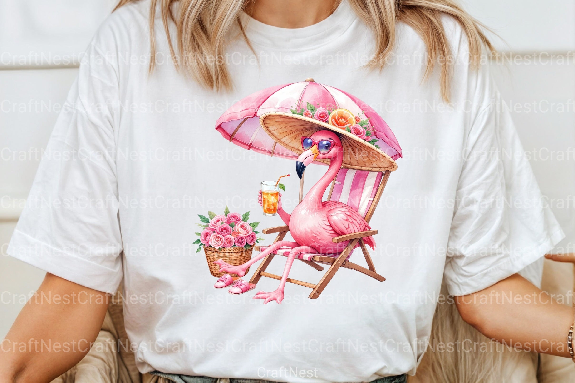 Summer Flamingo Clipart Bundle 2 - CraftNest - Digital Crafting and Art