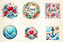 Nautical Valentine's Clipart Bundle - CraftNest - Digital Crafting and Art