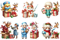 Cute Farm Animal Nurse Clipart Bundle - CraftNest - Digital Crafting and Art