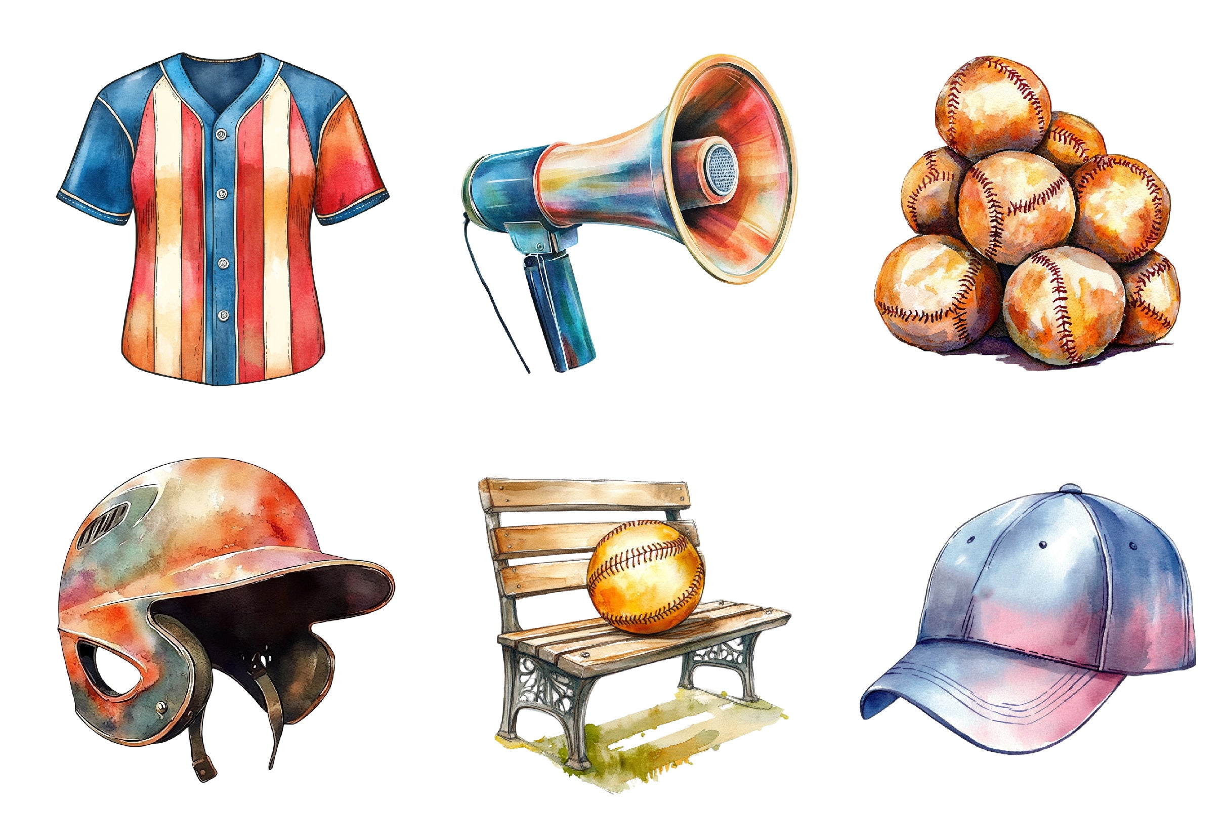 Vintage Softball Clipart Bundle