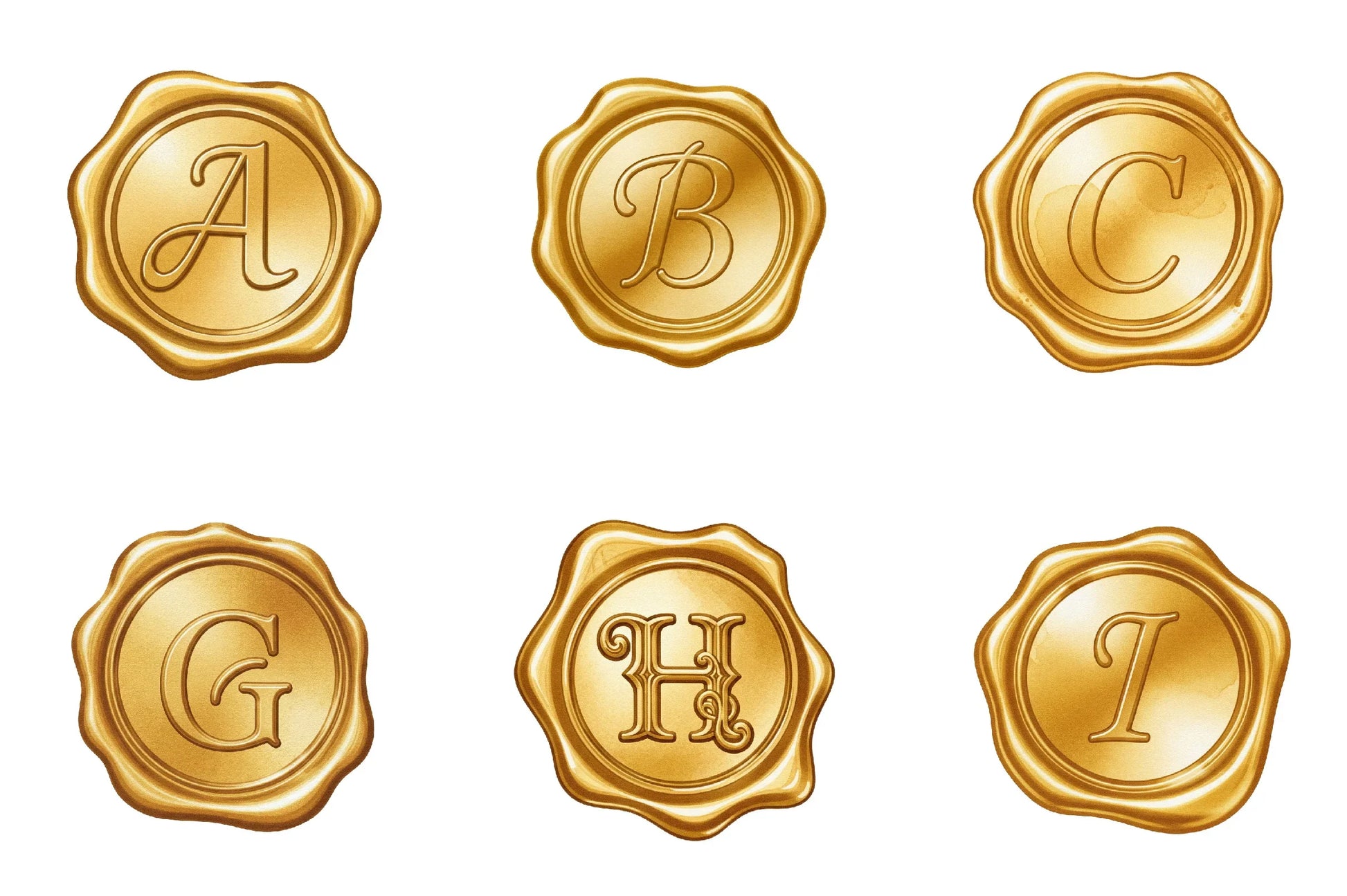 Gold Wax Stamp Letter Clipart Bundle - CraftNest - Digital Crafting and Art