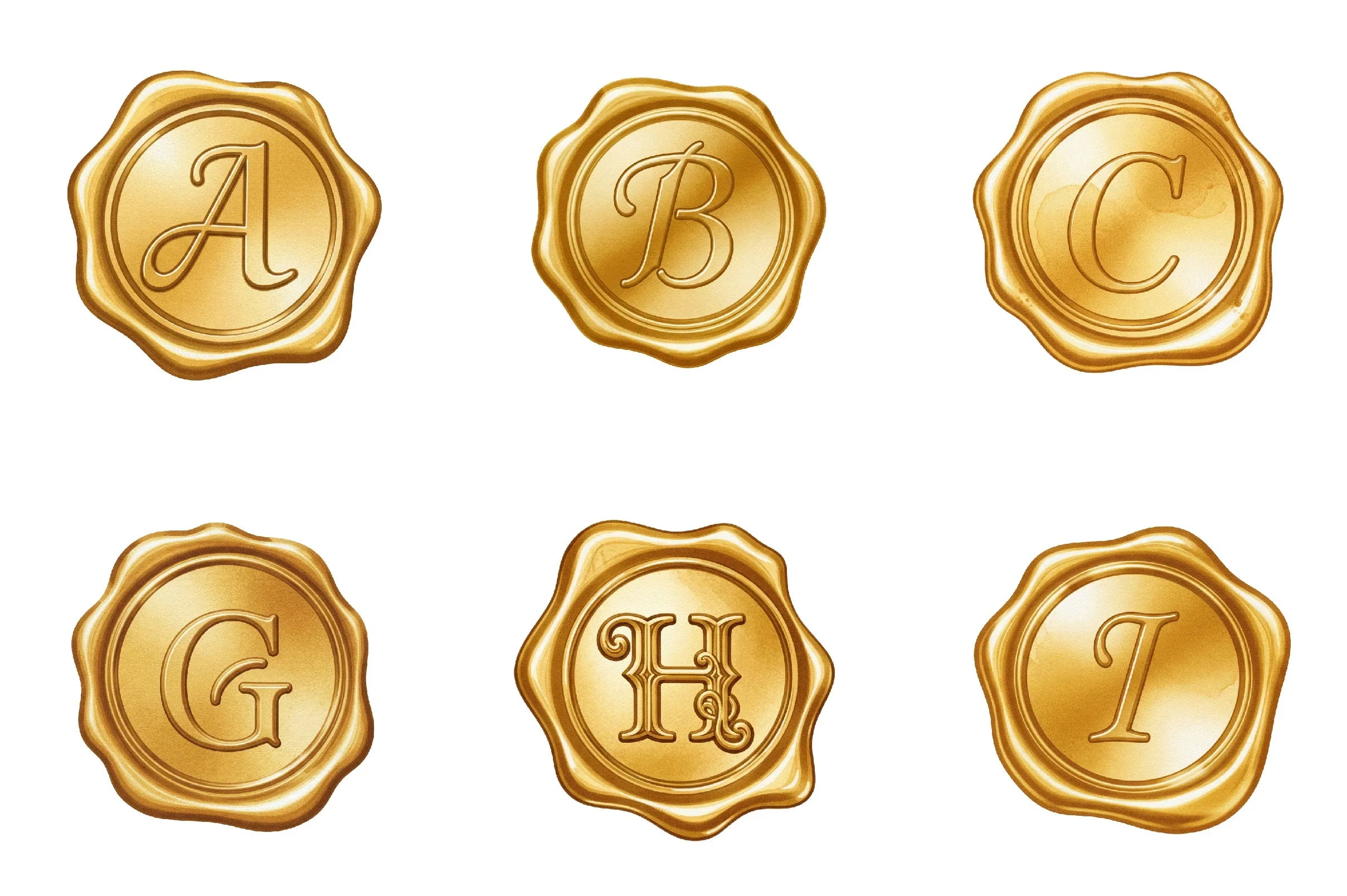 Gold Wax Stamp Letter Clipart Bundle - CraftNest - Digital Crafting and Art