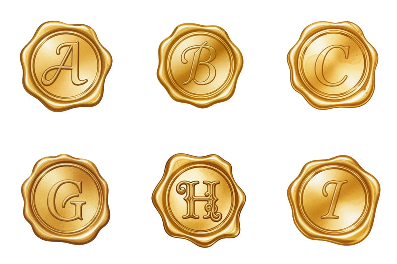 Gold Wax Stamp Letter Clipart Bundle - CraftNest - Digital Crafting and Art