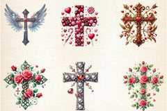 Valentine Cross Clipart Bundle 5 - CraftNest - Digital Crafting and Art