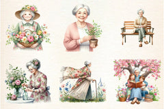 Grandma Spring Clipart Bundle - CraftNest - Digital Crafting and Art