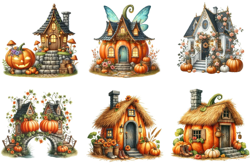 Fairy Pumpkin House Fantasy Clipart Bundle - CraftNest - Digital Crafting and Art