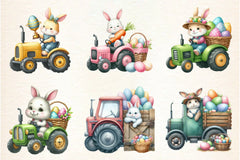 Easter Bunny Tractor Clipart Design Bundle - CraftNest - Digital Crafting and Art