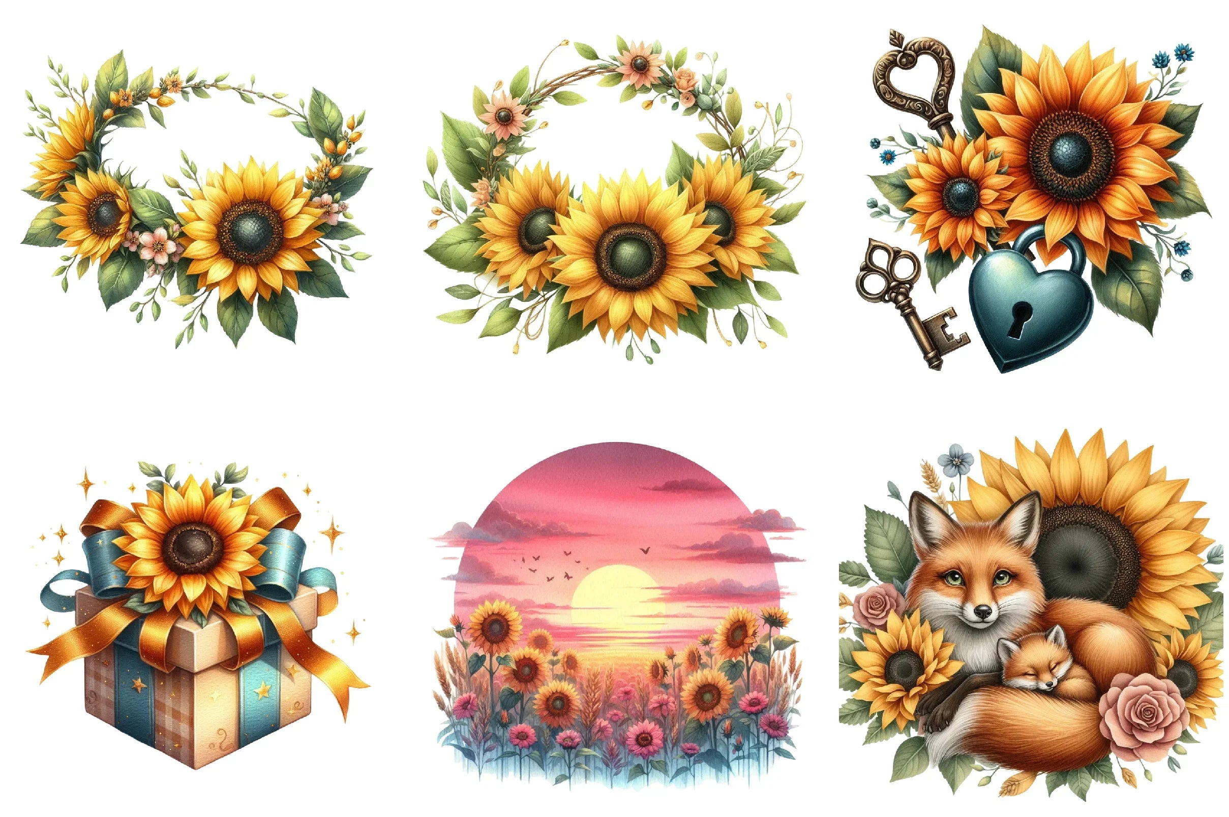 Sunflower Mother's Day Clipart Bundle - CraftNest - Digital Crafting and Art