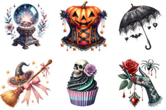 Gothic Coquette Halloween Clipart Bundle - CraftNest - Digital Crafting and Art