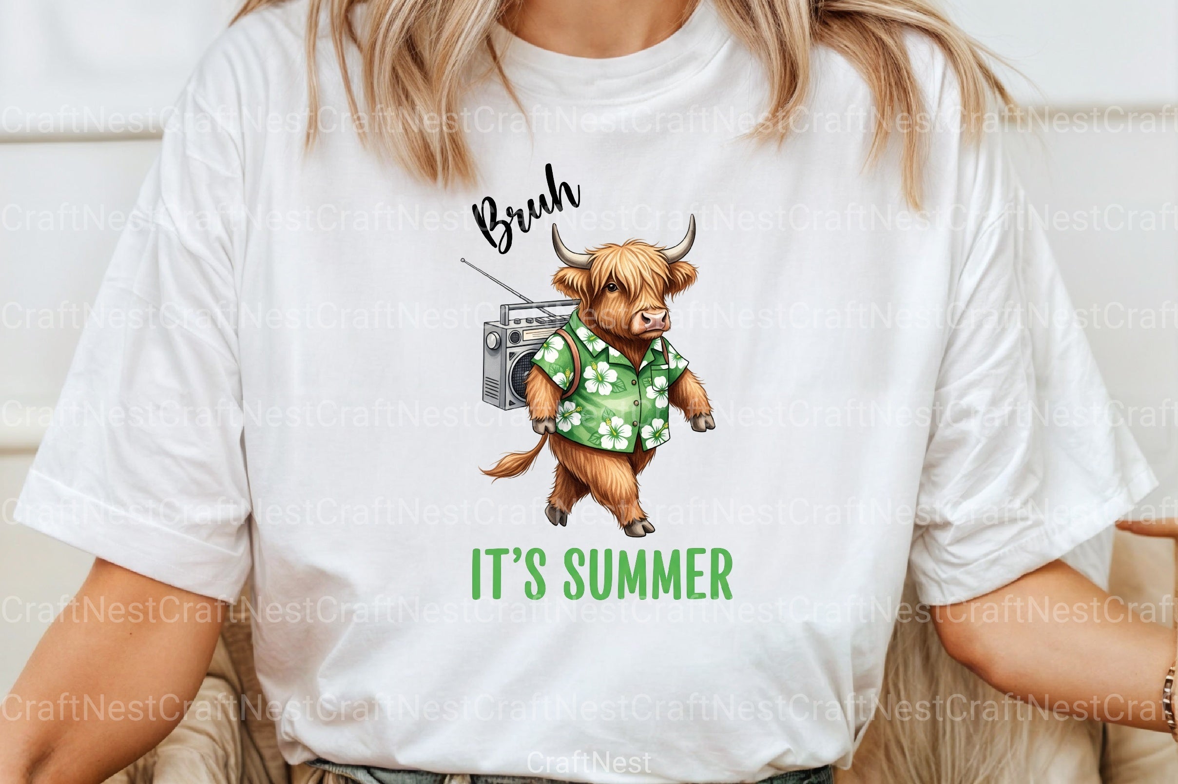 Summer Highland Cow Clipart Bundle 9 - CraftNest - Digital Crafting and Art