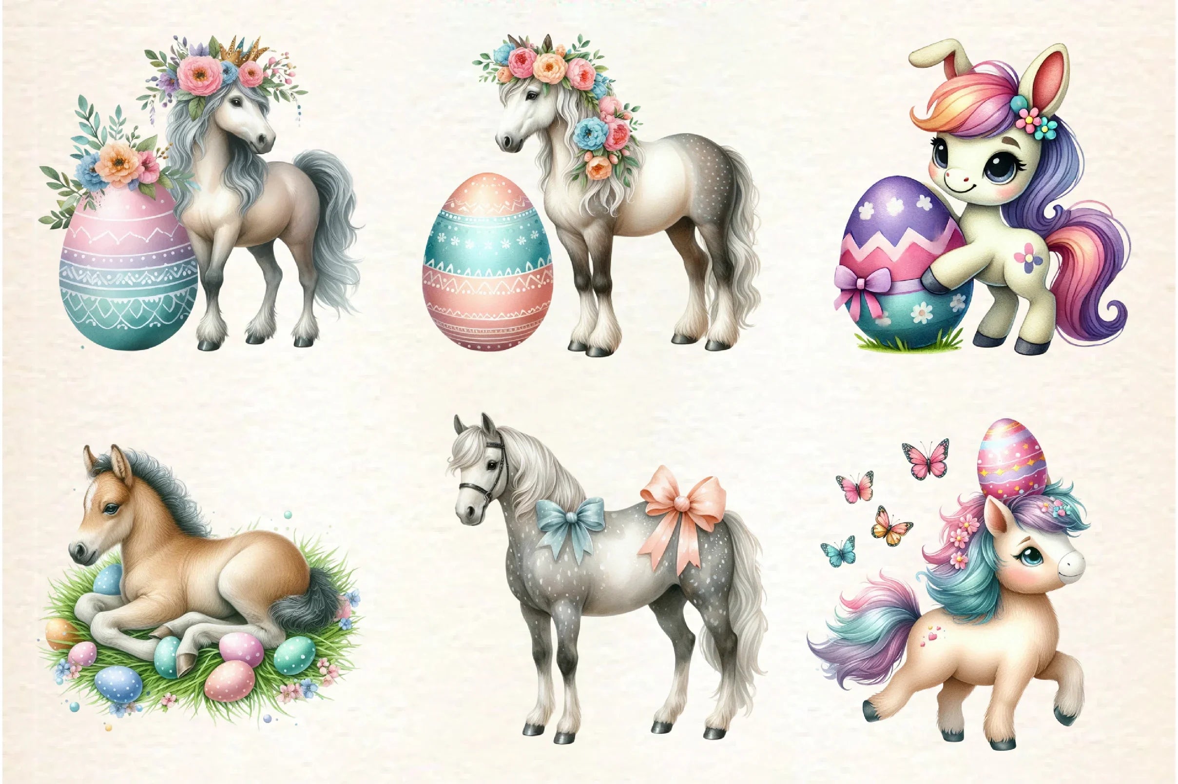 Easter Horse Clipart Bundle - CraftNest - Digital Crafting and Art