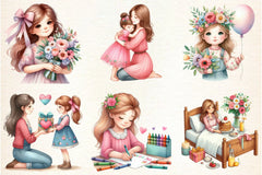 Mother's Day Girl Clipart Bundle - CraftNest - Digital Crafting and Art