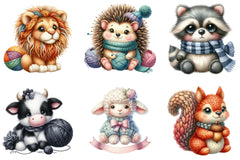 Knitted Plush Baby Animals Clipart Bundle - CraftNest - Digital Crafting and Art
