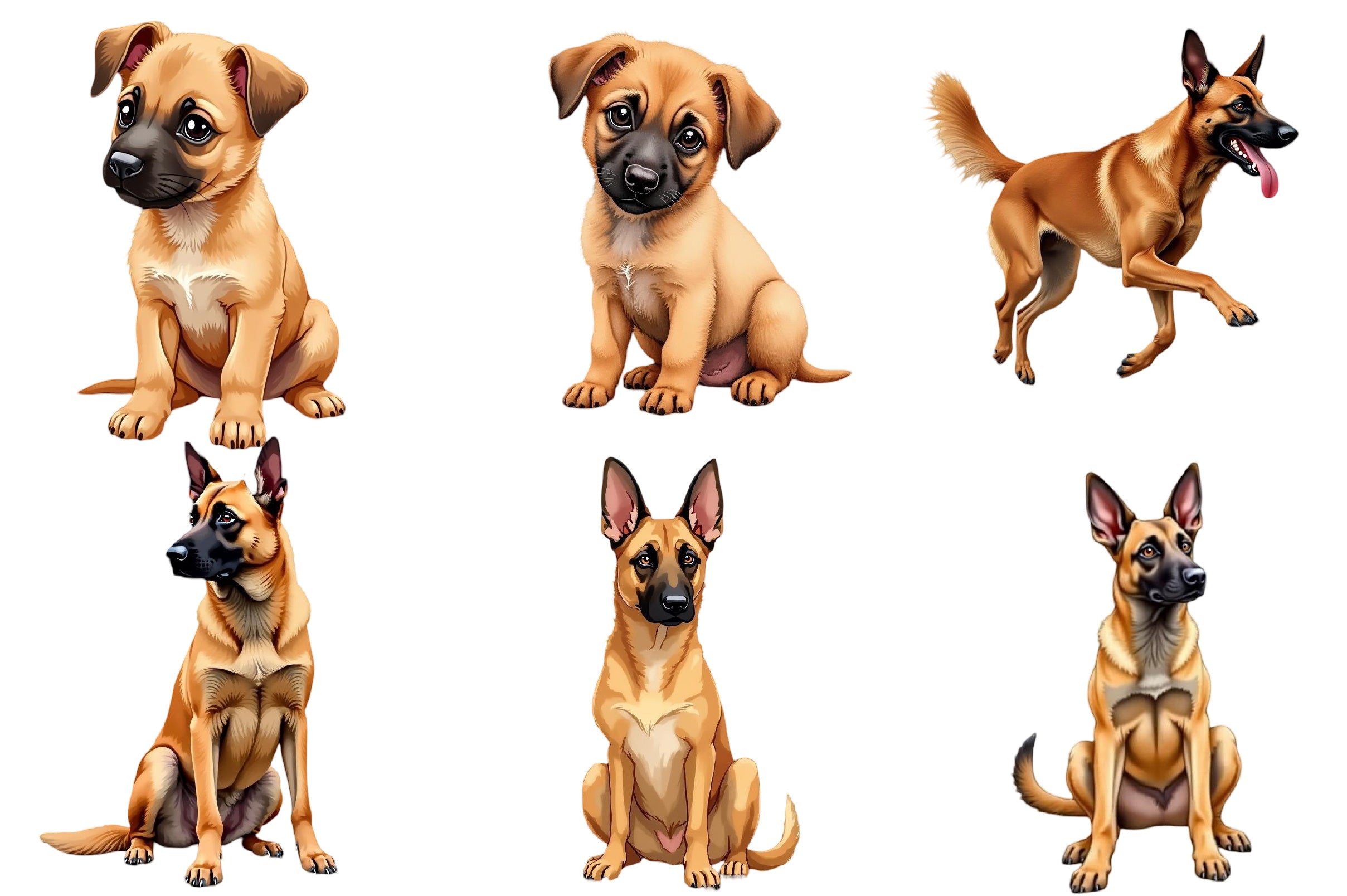 Winter Dog Breeds Clipart Bundle