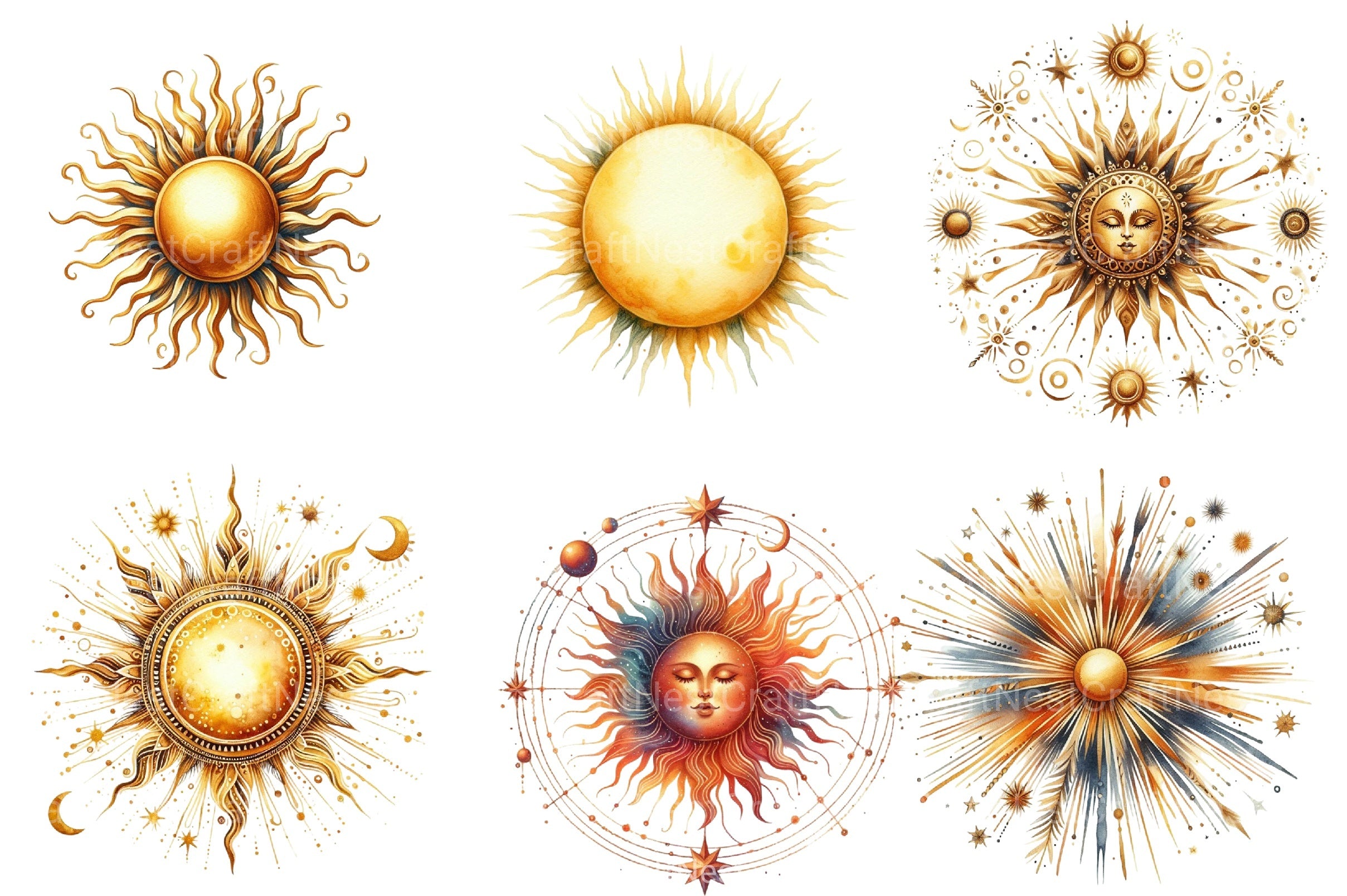 Sun Glow Clipart Bundle - CraftNest - Digital Crafting and Art