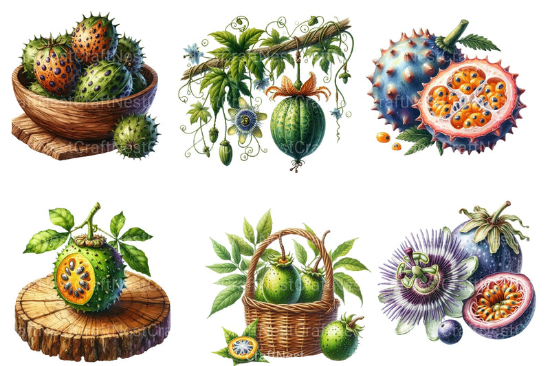 Maracuja Clipart Bundle - CraftNest - Digital Crafting and Art