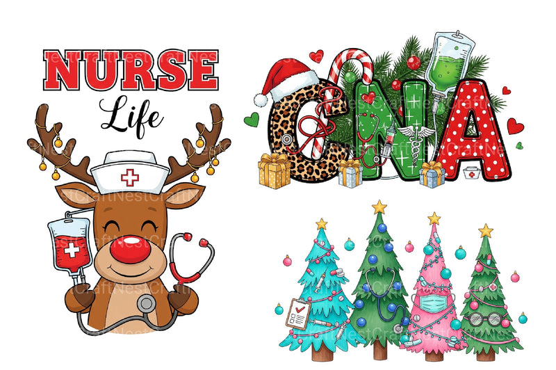 Nurse Christmas Clipart Bundle - CraftNest - Digital Crafting and Art