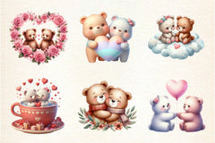 Cute Couple Bear Clipart Bundle - CraftNest - Digital Crafting and Art