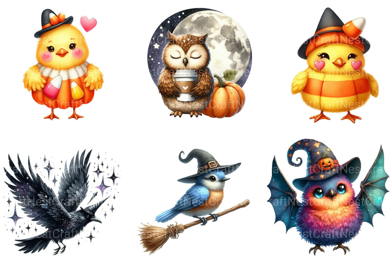 Halloween Birds Clipart Bundle 2 - CraftNest - Digital Crafting and Art