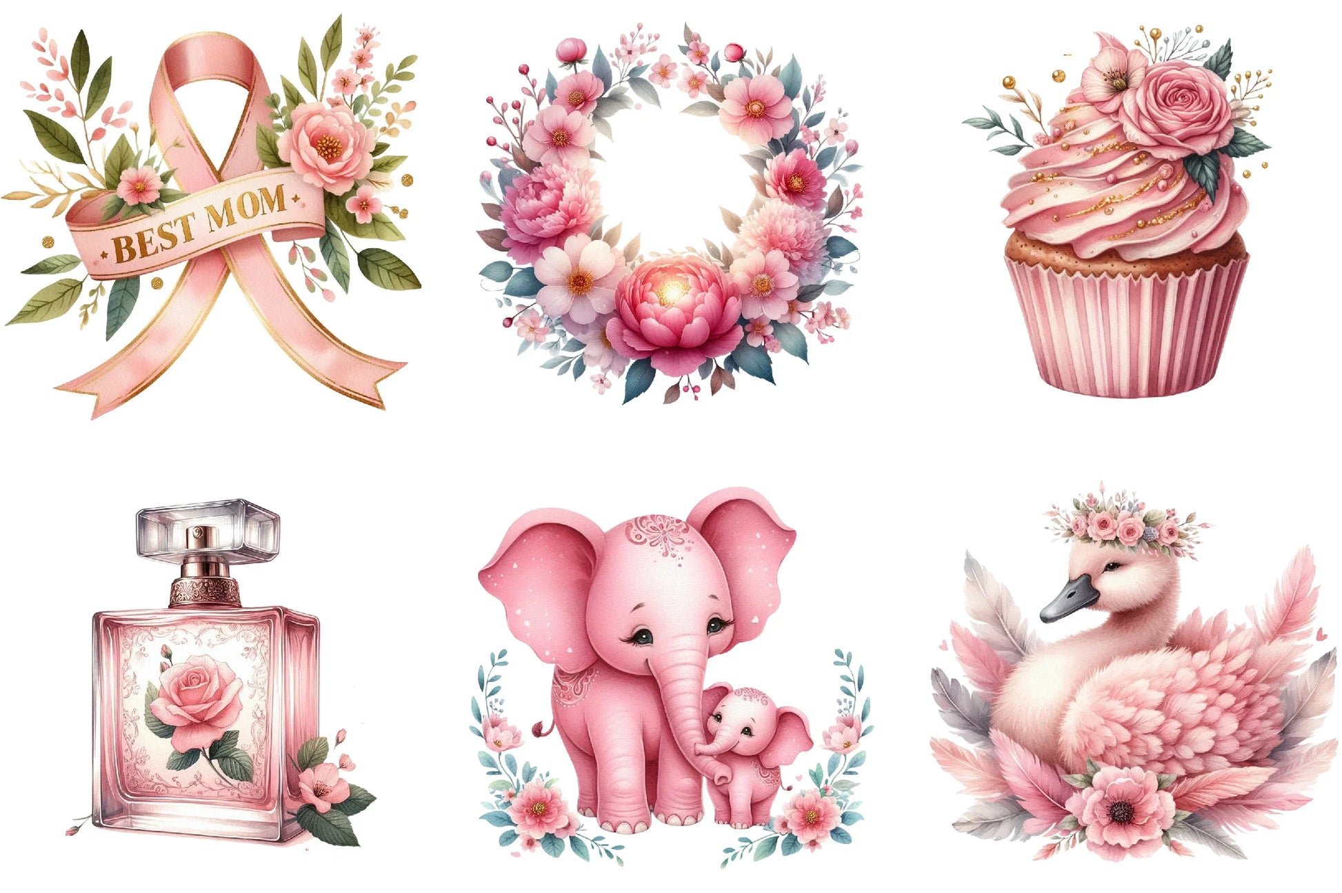 Pink Mother's Day Clipart Bundle - CraftNest - Digital Crafting and Art