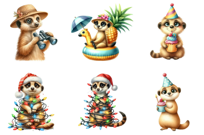Cute Meerkat Clipart Bundle - CraftNest - Digital Crafting and Art