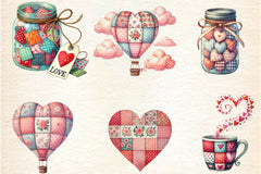 Patchwork Valentine's Day Clipart Bundle 1 - CraftNest - Digital Crafting and Art