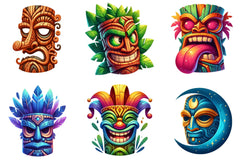 Festival Tiki Mask Clipart Bundle - CraftNest - Digital Crafting and Art
