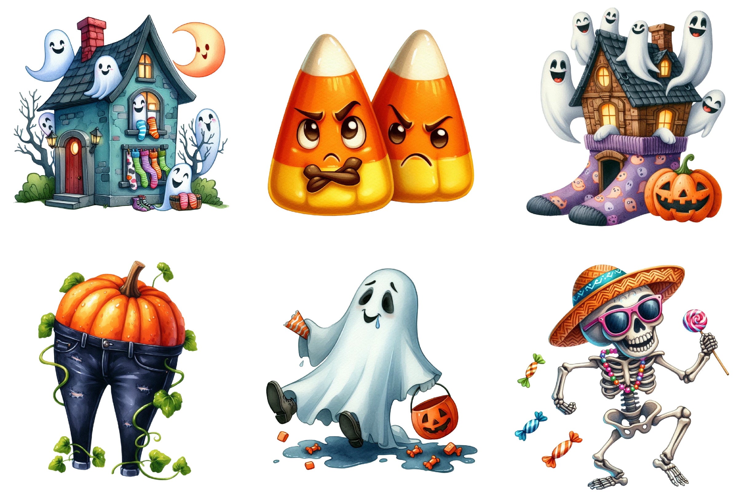 Funny Halloween Clipart Bundle