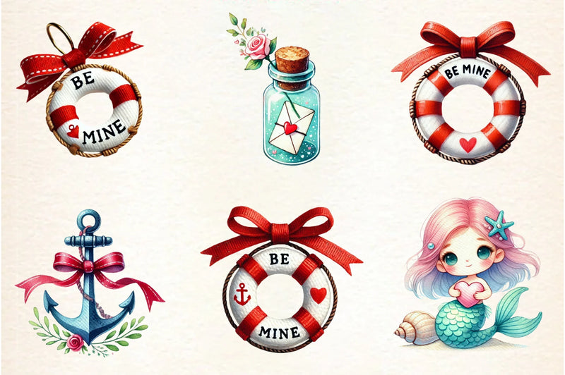 Maritime Valentine's Clipart Bundle - CraftNest - Digital Crafting and Art