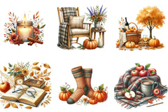 Cozy Autumn Clipart Bundle - CraftNest - Digital Crafting and Art