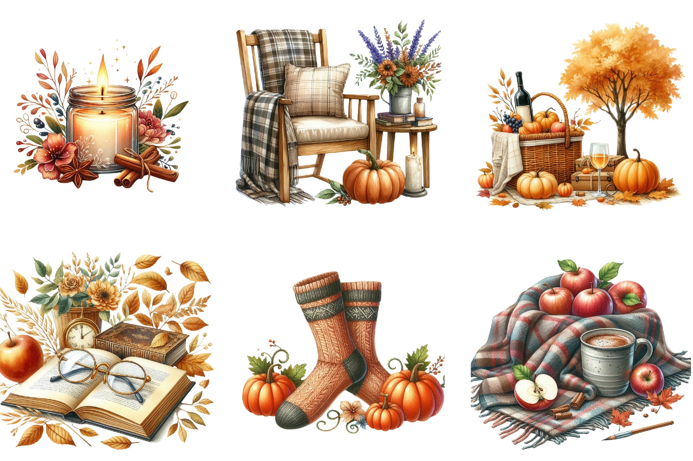 Cozy Autumn Clipart Bundle