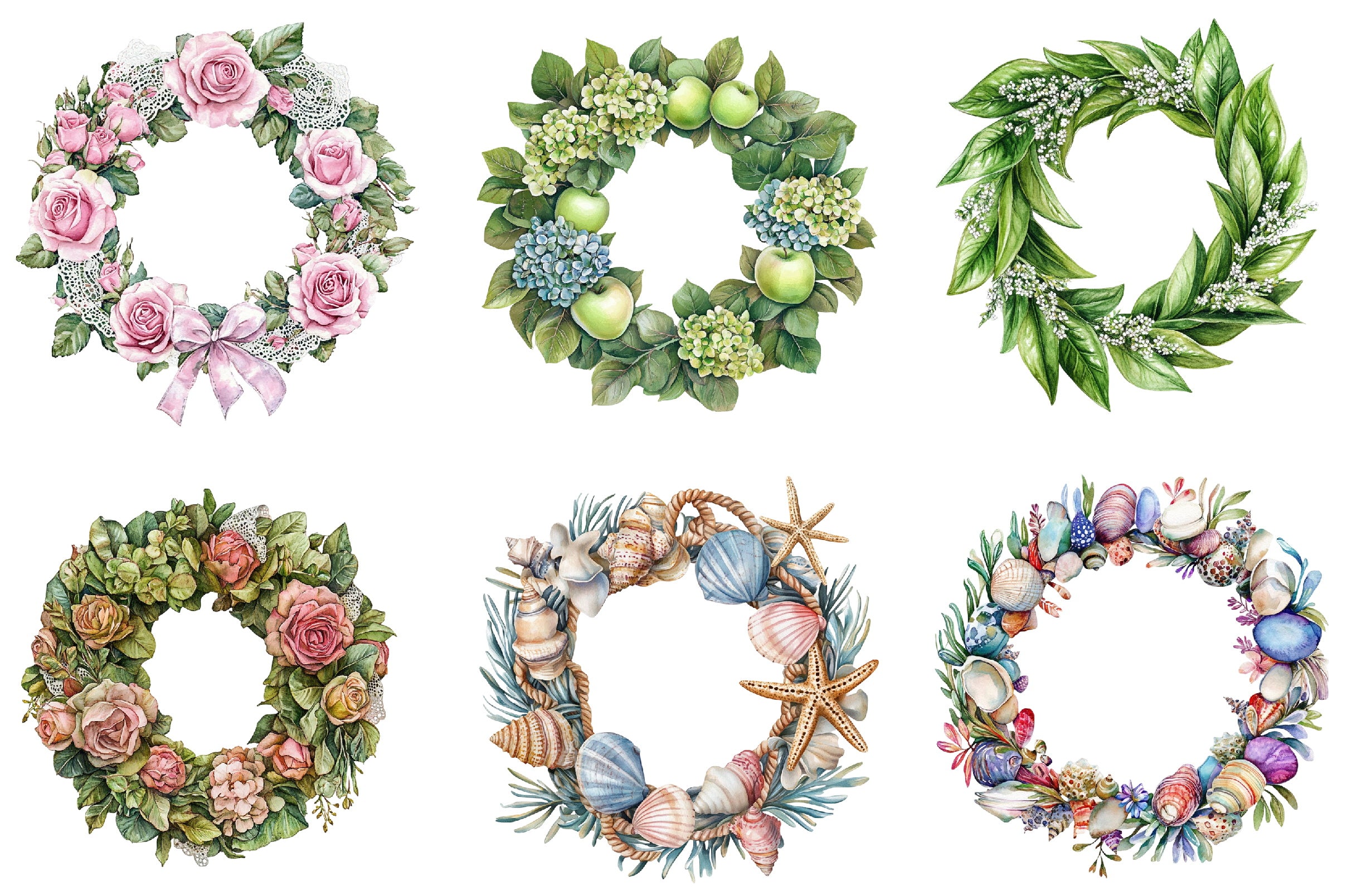 Summer Wreath Clipart Bundle