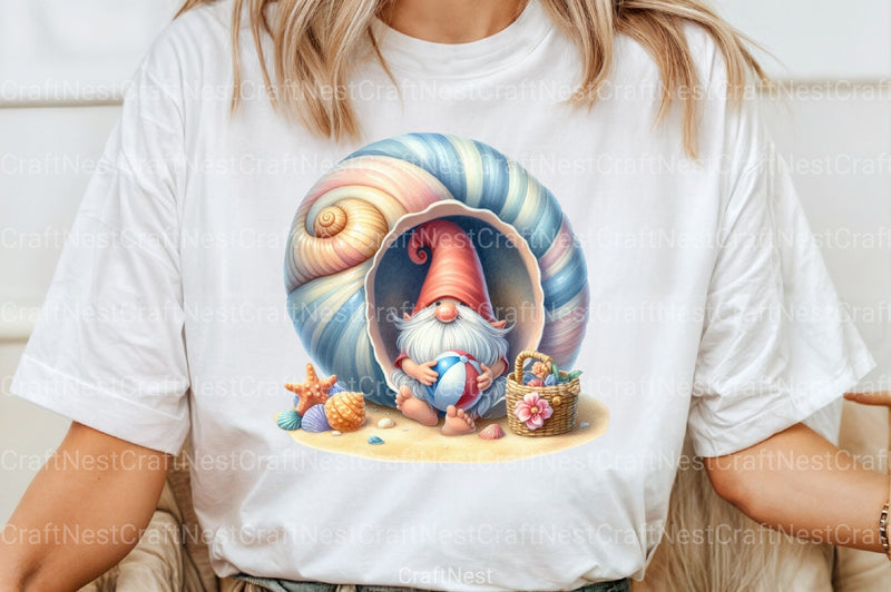 Seashell Gnome Clipart Bundle - CraftNest - Digital Crafting and Art