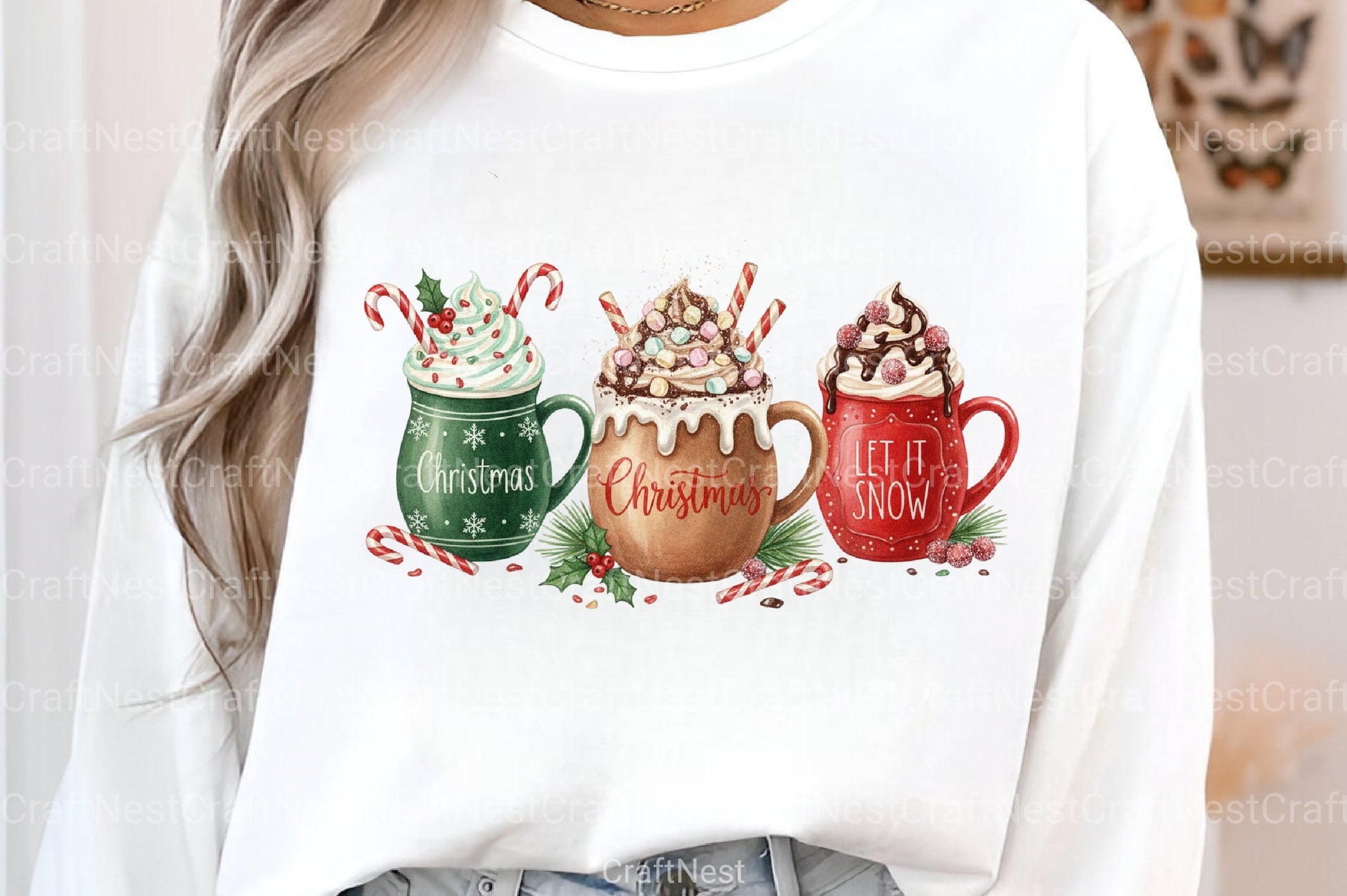 Let It Snow Christmas Coffee Clipart Bundle - CraftNest - Digital Crafting and Art