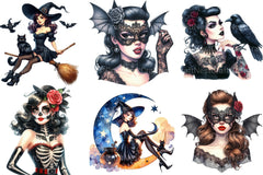 Halloween Pin-Up Girl Clipart Bundle - CraftNest - Digital Crafting and Art