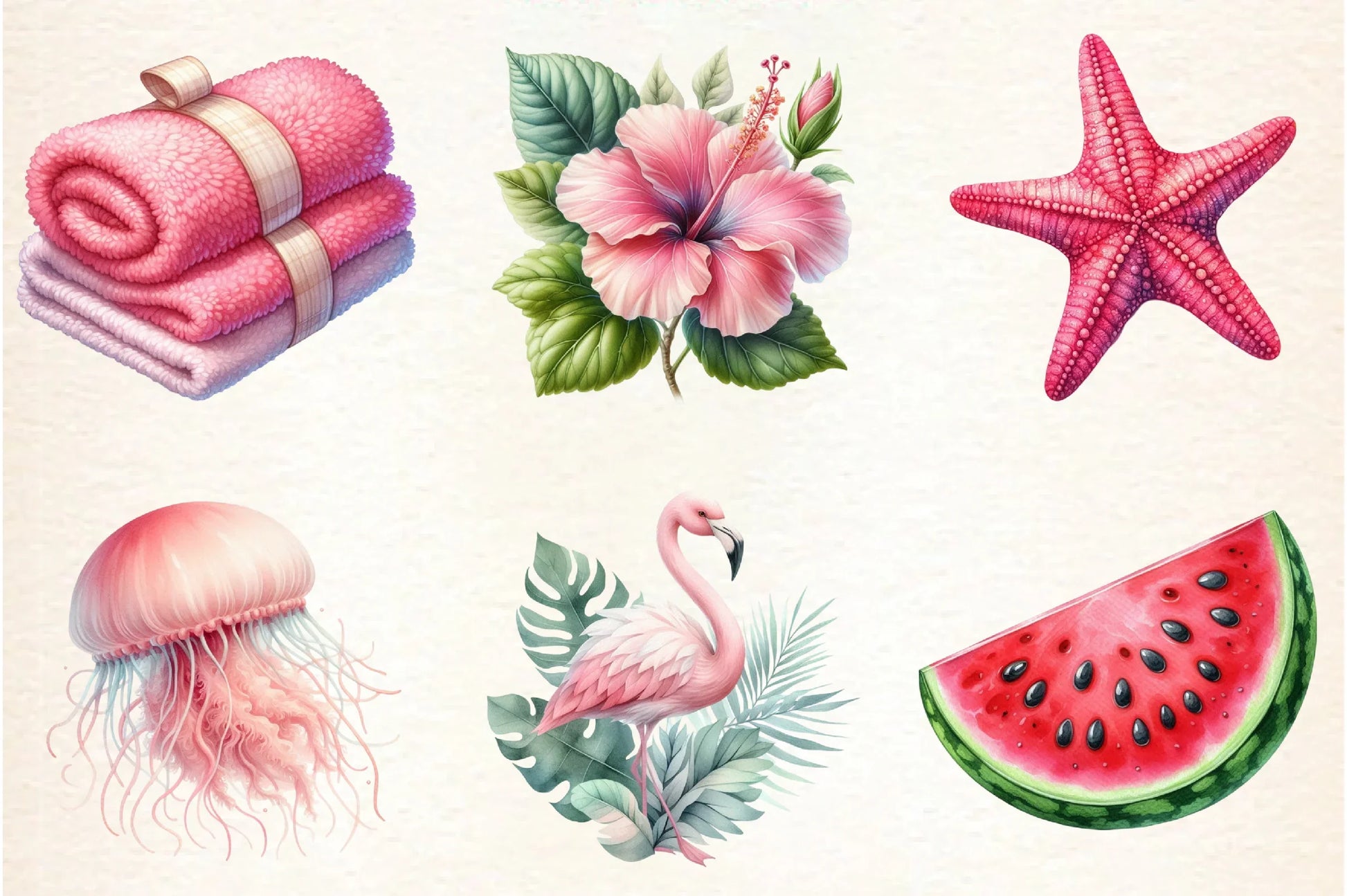 Pink Summer Clipart Bundle - CraftNest - Digital Crafting and Art