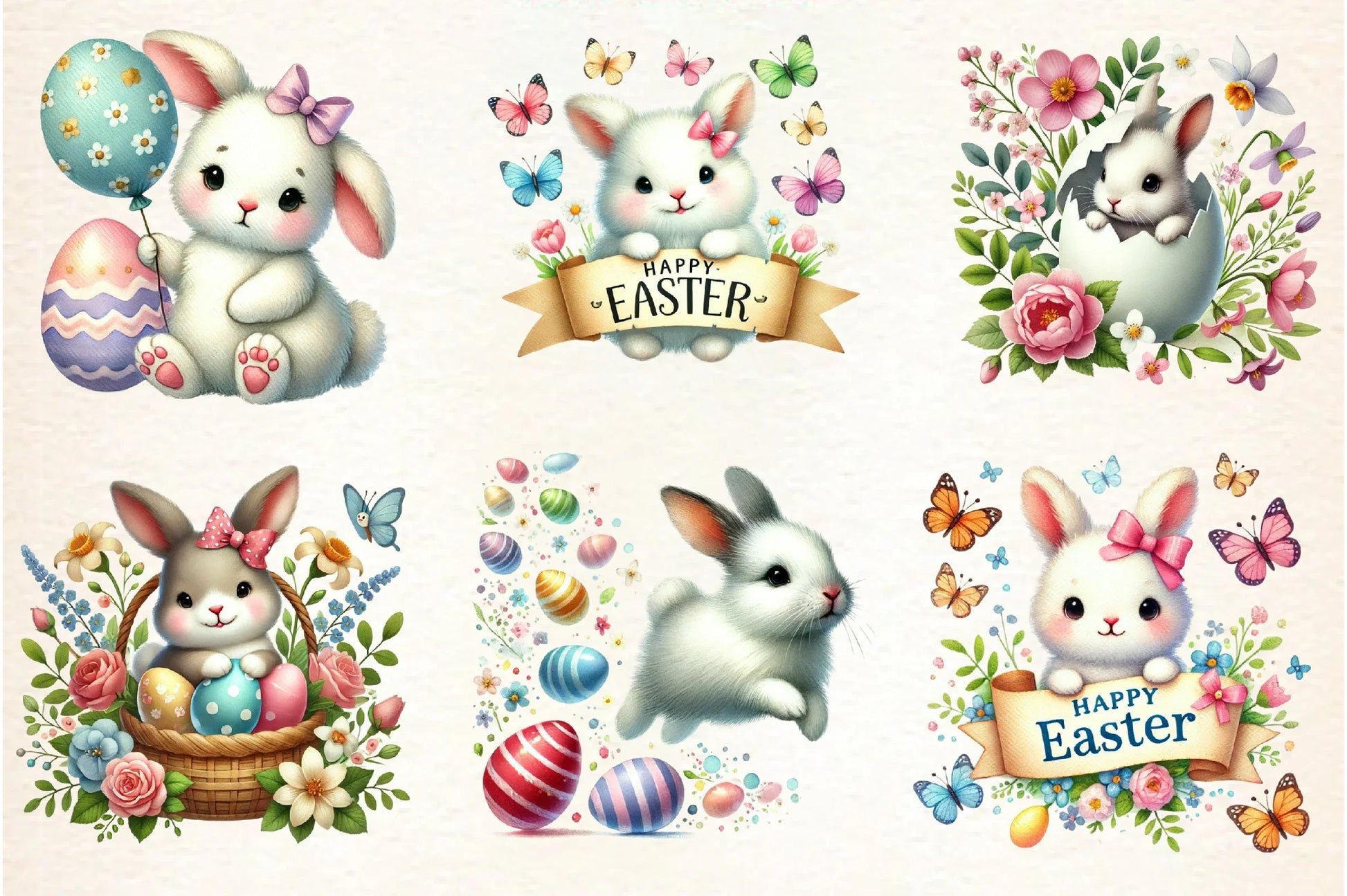 Easter Bunny Clipart Bundle - CraftNest - Digital Crafting and Art