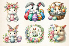 Cute Easter Bunny Clipart Bundle - CraftNest - Digital Crafting and Art