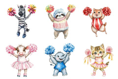 Cheerleader Animal Clipart Bundle - CraftNest - Digital Crafting and Art