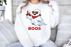 Just Here For The Boos Ghost Wine Halloween T-Shirt Clipart Bundle - CraftNest - Digital Crafting and Art